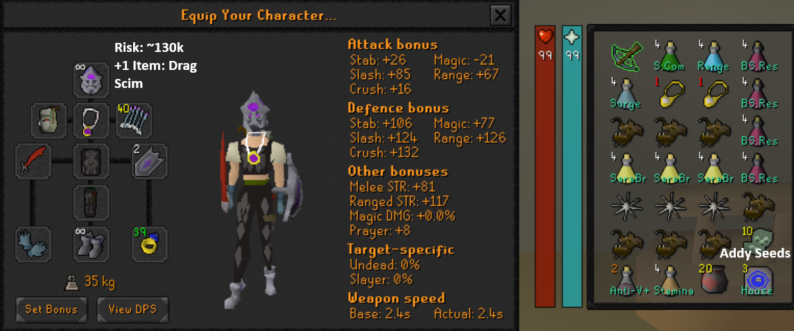Bare Minimum Melee/Range gear setup